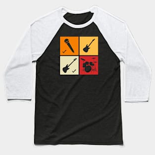 Bass Player Singer Musician Colorfull Squares Baseball T-Shirt